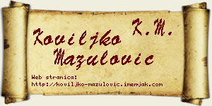 Koviljko Mazulović vizit kartica